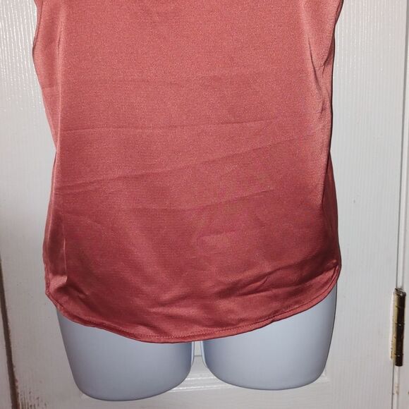 Monteau Los Angles Rust color  silky look spagetti strap blouse  Sz S - Picture 3 of 5